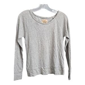 NWT Chaser Heather Gray Long Sleeve with Lattice Open Back Tee, XSMALL